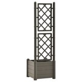 Garden Planter with Trellis 16.9"x16.9"x55.9" PP Anthracite - Buy Online at Best Price | Garden Supplies