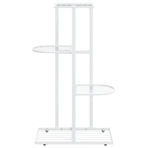 4-Floor Flower Stand 16.9"x8.7"x29.9" White Metal - Display Your Plants in Style