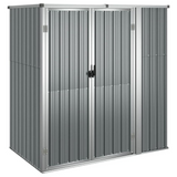 Garden Tool Shed Gray 63.4"x35"x63.4" Galvanized Steel - Store and Organize Your Garden Tools