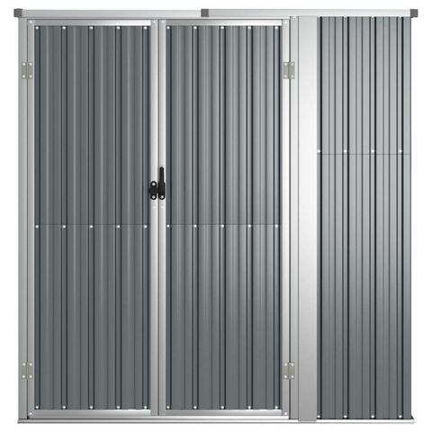 Garden Tool Shed Gray 63.4"x35"x63.4" Galvanized Steel - Store and Organize Your Garden Tools