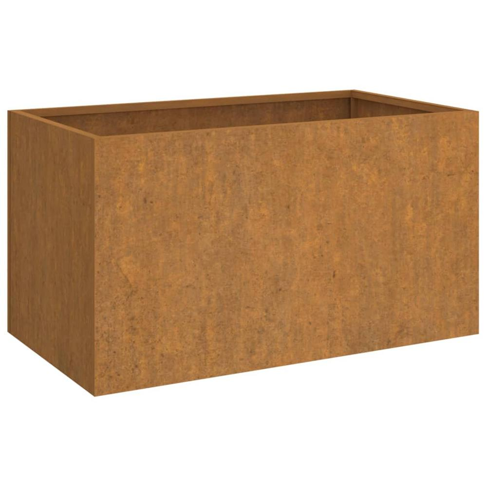 Planter 24.4"x15.7"x15.4" Corten Steel - Durable Rustic Flower Box