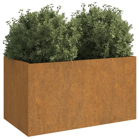 Planter 24.4"x15.7"x15.4" Corten Steel - Durable Rustic Flower Box