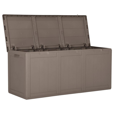 Patio Storage Box 71.3 gal Brown PP Rattan - Outdoor Garden Storage Chest