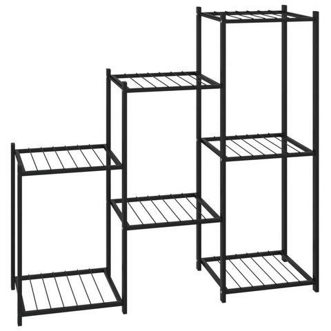 Flower Stand 32.7"x9.8"x31.5" Black Iron - Durable and Stylish Plant Rack