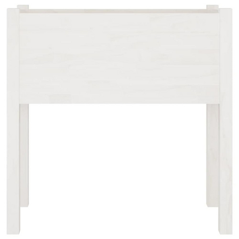 Garden Planter White 27.6"x12.2"x27.6" Solid Wood Pine - Durable and Weather-Resistant Outdoor Flower Box