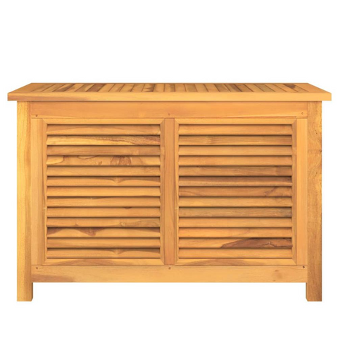 Patio Storage Box with Bag 35.4"x19.7"x22.8" Solid Wood Teak - Outdoor and Indoor Storage Solutions