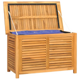 Patio Storage Box with Bag 35.4"x19.7"x22.8" Solid Wood Teak - Outdoor and Indoor Storage Solutions