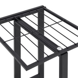 4-Floor Flower Stand with Wheels 17.3"x9.1"x31.5" Black Iron - Ideal Solution for Plant Display