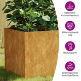 vidaXL Planter 31.5"x15.7"x15.7" Corten Steel - Durable and Rustic Garden Decor