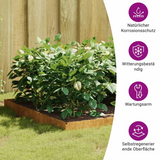 vidaXL Garden Raised Bed 39.4"x39.4"x7.3" Corten Steel - DIY Garden Decor