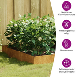 vidaXL Garden Raised Bed 39.4"x39.4"x10.2" Corten Steel - Durable, Rusty Flower Planter