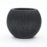 14.5" Round Bowl Plastic Planter, Mediterranean Black - Modern Style, Durable and Lightweight