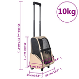 vidaXL Foldable Multipurpose Pet Trolley Beige - Lightweight and Ventilated