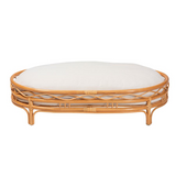 Jovia Bohemian Honey Rattan Pet Bed - Handcrafted Rustic Charm