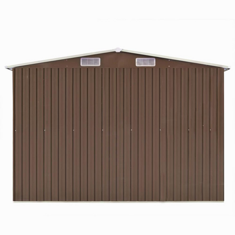 Garden Shed 101.2" x 228.3" x 71.3" Metal Brown - Durable Outdoor Storage for Tools and Garden Equipment