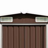 Garden Shed 101.2" x 228.3" x 71.3" Metal Brown - Durable Outdoor Storage for Tools and Garden Equipment