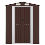 Garden Shed Dark Brown 75.6"x42.5"x87.8" Galvanized Steel - Durable Outdoor Storage Solution