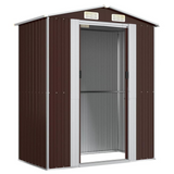 Garden Shed Dark Brown 75.6"x42.5"x87.8" Galvanized Steel - Durable Outdoor Storage Solution