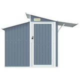 Garden Shed Gray 106.3"x51.2"x82.1" Galvanized Steel - Outdoor Storage Solution