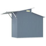 Garden Shed Gray 106.3"x51.2"x82.1" Galvanized Steel - Outdoor Storage Solution