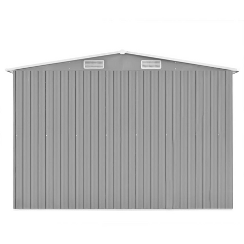 Garden Shed 101.2" x 228.3" x 71.3" Metal Gray - Durable and Spacious Metal Storage Shed