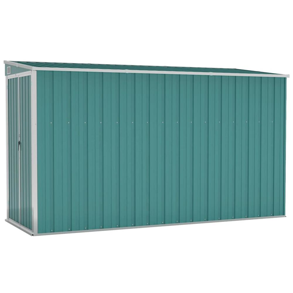 Wall-mounted Garden Shed Green 46.5"x113.4"x70.1" Galvanized Steel | Durable Outdoor Storage