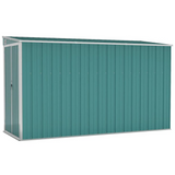 Wall-mounted Garden Shed Green 46.5"x113.4"x70.1" Galvanized Steel | Durable Outdoor Storage