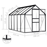 Greenhouse with Base Frame Anthracite Aluminum 63.4 ft² - Protect Your Plants from the Cold Weather