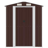 Garden Shed Dark Brown 75.6"x75.2"x87.8" Galvanized Steel - Spacious Outdoor Storage Solution