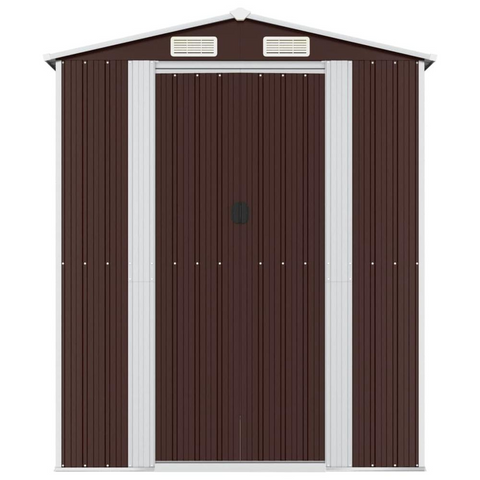 Garden Shed Dark Brown 75.6"x75.2"x87.8" Galvanized Steel - Spacious Outdoor Storage Solution