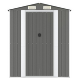 Garden Shed Light Gray 75.6"x173.2"x87.8" Galvanized Steel - Outdoor Tool Storage