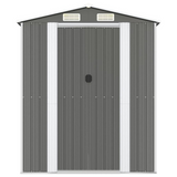 Garden Shed Light Gray 75.6"x140.6"x87.8" Galvanized Steel - Outdoor Storage Solution