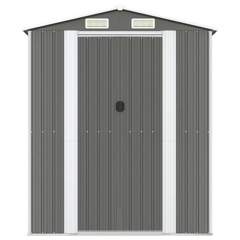 Garden Shed Light Gray 75.6"x140.6"x87.8" Galvanized Steel - Outdoor Storage Solution