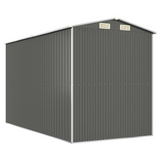 Garden Shed Light Gray 75.6"x140.6"x87.8" Galvanized Steel - Outdoor Storage Solution