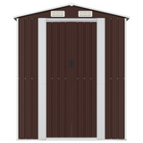 Garden Shed Dark Brown 75.6"x173.2"x87.8" Galvanized Steel - Outdoor Storage Solution