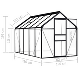 Greenhouse Anthracite Aluminum 63.4 ft² - Protect Your Plants from the Elements