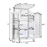 62-inch Height Wood Large Greenhouse Balcony Portable Cold Frame with Wheels and Adjustable Shelves, Black