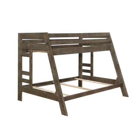 Wrangle Hill Twin Over Full Bunk Bed Gun Smoke | Rustic Charm