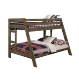 Wrangle Hill Twin Over Full Bunk Bed Gun Smoke | Rustic Charm