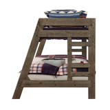 Wrangle Hill Twin Over Full Bunk Bed Gun Smoke | Rustic Charm