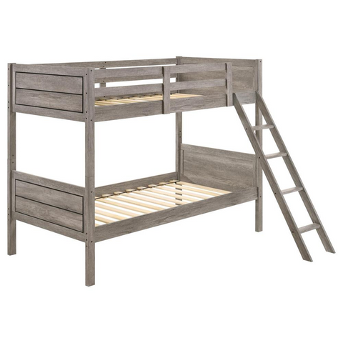 Ryder Twin Over Twin Bunk Bed - Weathered Taupe | Modern Farmhouse Style