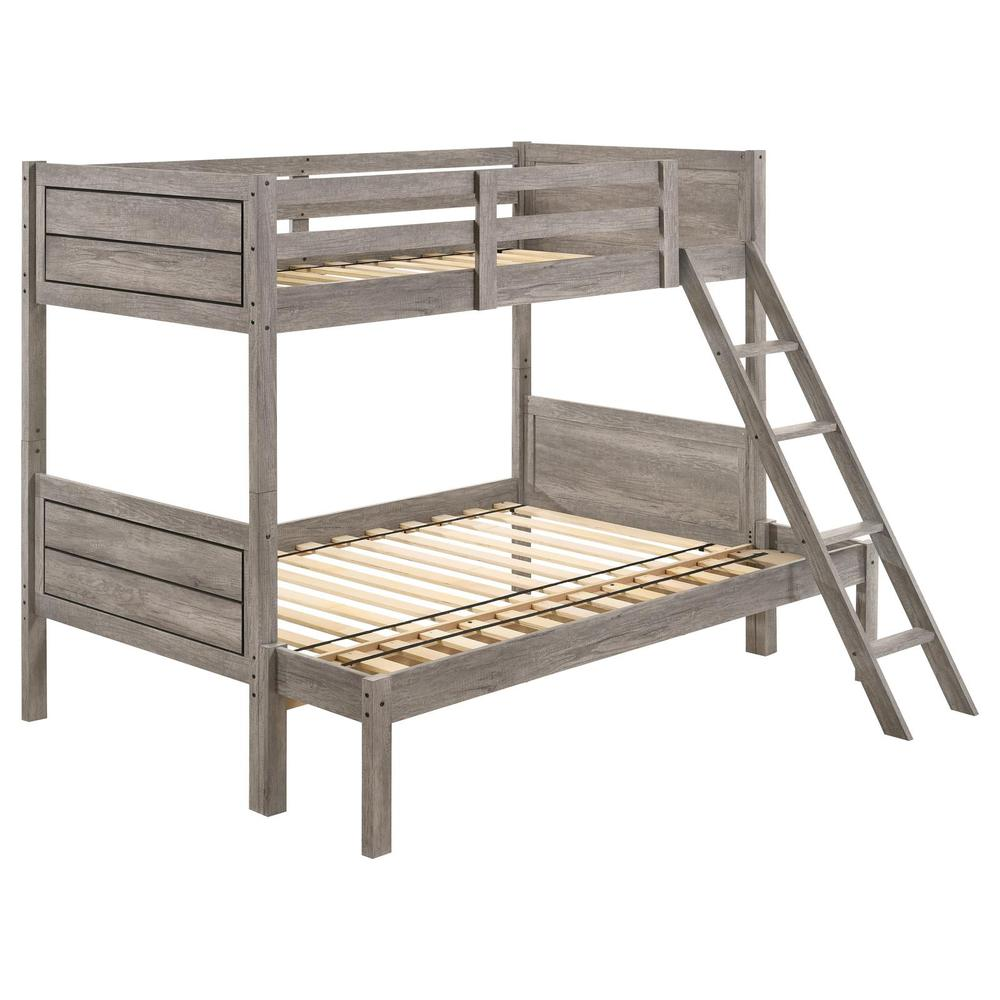 Ryder Twin Over Full Bunk Bed Weathered Taupe - Modern Farmhouse Design