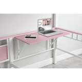 Alexia Twin over Twin Workstation Bunk Bed Pink and White