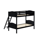 Arlo Twin Over Twin Bunk Bed with Ladder Black - Modern, Safe, and Space-Saving