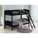 Arlo Twin Over Twin Bunk Bed with Ladder Black - Modern, Safe, and Space-Saving