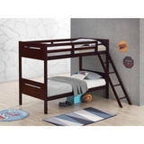 Littleton Twin Over Twin Bunk Bed Espresso - Space-Saving, Modern Design, Secure Guardrails