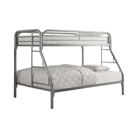 Morgan Twin Over Full Bunk Bed Silver - Contemporary Design, Sturdy Construction