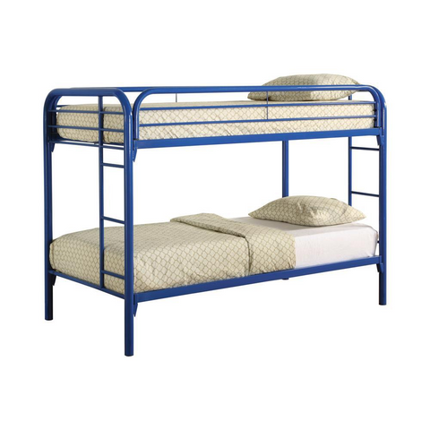 Morgan Twin Over Twin Bunk Bed Blue - Sleek and Contemporary Design