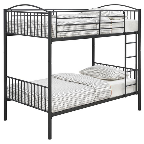 Anson Twin Over Twin Bunk Bed with Ladder - Heavy Gauge Steel Construction