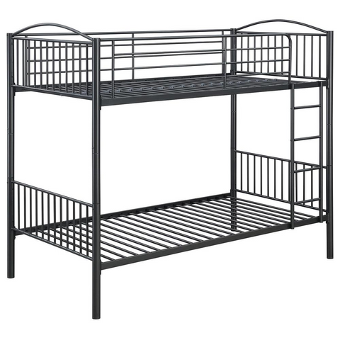 Anson Twin Over Twin Bunk Bed with Ladder - Heavy Gauge Steel Construction